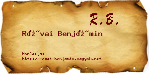 Révai Benjámin névjegykártya